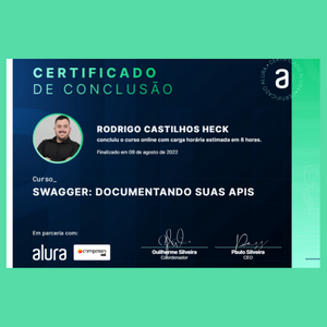 Certificado do curso de SWAGGER